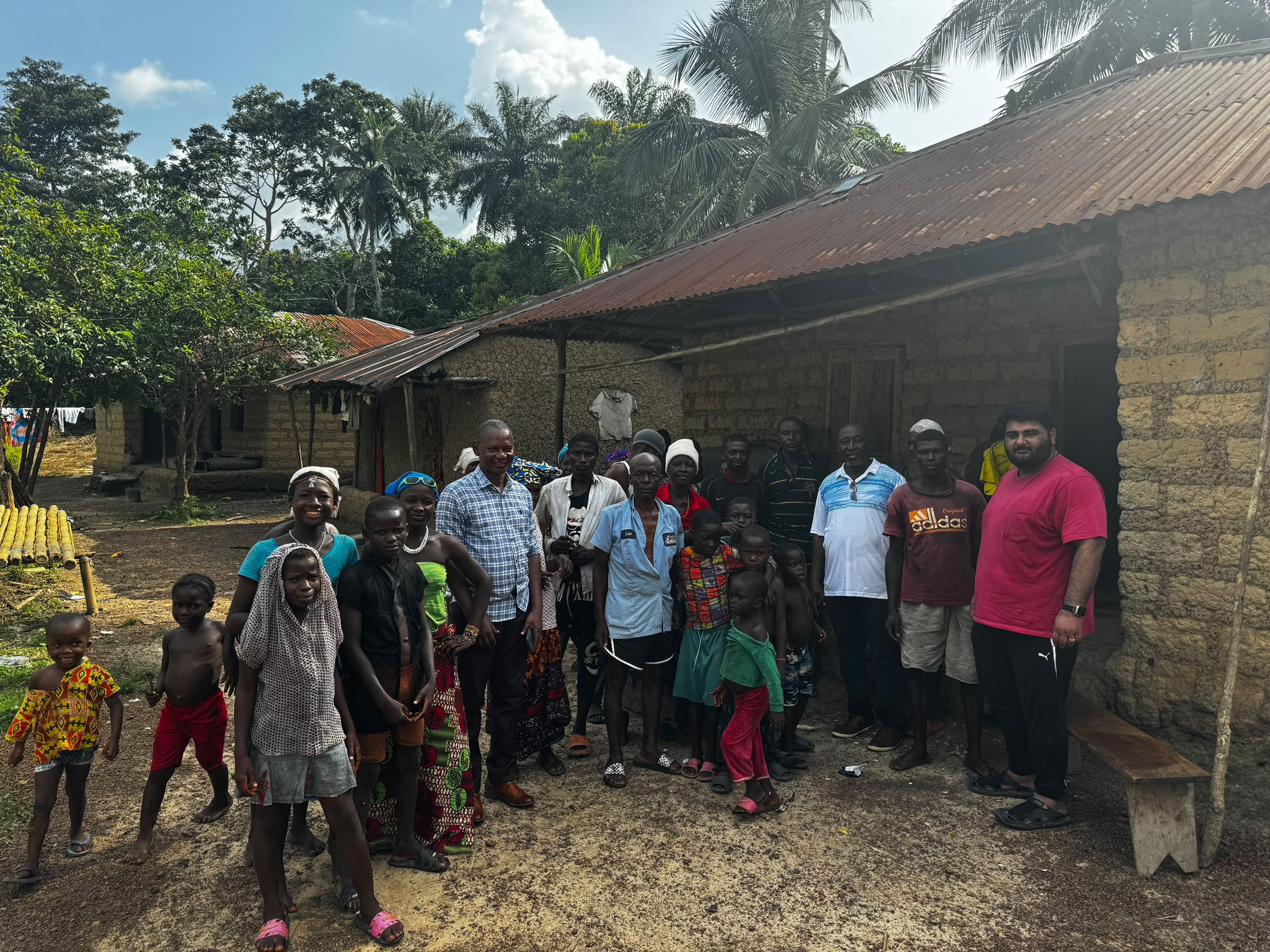 Odhav Group representative visiting a village community in Sierra Leone